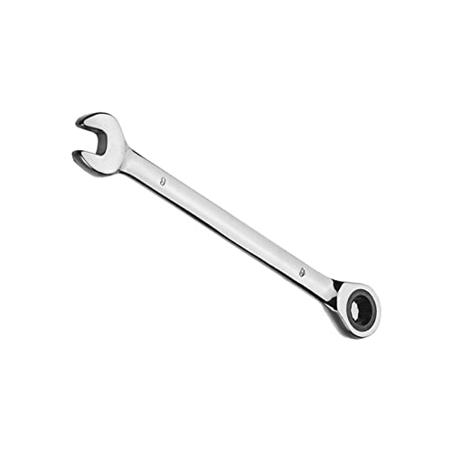Vokenforu 9mm Ratchet Spanner, Ratcheting Combination Wrench, Hardened Chrome Vanadium Steel Open End Spanner Metric