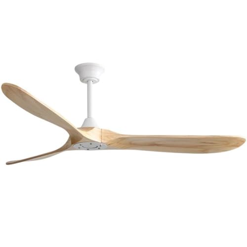 60 inch Solid Wood Ceiling Fan without Lights and Remote for Outdoor and Indoor Living Rooms