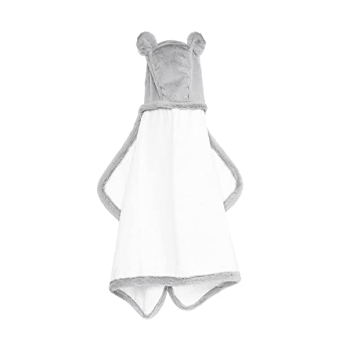Image of Little Giraffe Luxe Baby Towel with Ears, 24" x 41", Silver