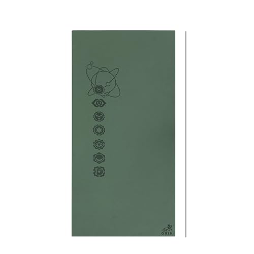 Image of GRIP Yoga Mat | Exercise Mat | 36 x 75 Inches | 12mm Thick | 7 Chakras Design |Wide Premium Exercise Mat with Yoga Strap | Anti-Slip & Anti-Tear Ideal for Yoga, Pilates, Home Workouts & Gym Use (Green)