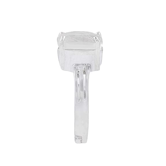 Image of 6.00 Ratti 5.00 Crt AA++ Quality Certified Adjaistaible Silver Ring Unheated Untreated Natural White Sapphire Pukhraj Loose Gemstone