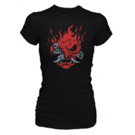 cotton divisionCyberpunk 2077 - Samurai Black Woman T-Shirt - M, Black, M