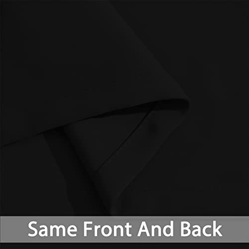 Yakamok 84 Inch Length 100% Blackout Curtains for Bedroom, Light Blocking Drapes Room Darkening Thermal Insulated Solid Grommet Panels for Living Room(70Wx84L, Black, 2 Panels)