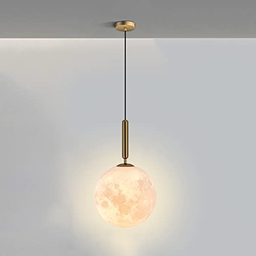 Globe du Milieu du siècle suspension 1 lumière laiton brossé abat-jour verre blanc