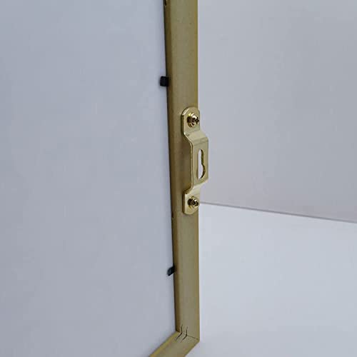 Image of MroMax 50PCS Keyhole Hanging Plate 1.93 inch x 0.51 inch Single Hole Hook for Hanging Paintings Artwork Picture Frame Hook Photos Gold Tone