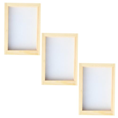 BELLIFFY 3pcs DIY Paper Craft Screen Kit Wooden Frame Paper Making Molds for Boys and Girls Kit