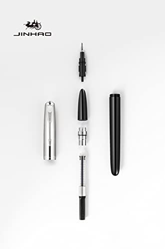 Atokiss Jinhao 86 Resin Fountain Pen Iridium Extra Fine Nib With Converter, (Malachite Blue,Wine Red,Dark Blue,And Black) Steel Cap #TOP5