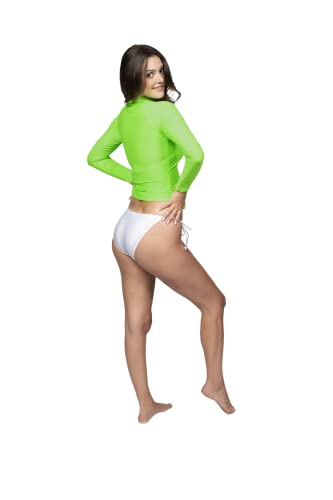 Ingear Women's Uv Sun Protection Long Sleeve Rash Guard Wetsuit Swimsuit Top (Neon Green, X-Large) #TOP2