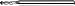 KYOCERA 1725-1000L750 Series 1725 Standard Length Ball Nose End Mill, Carbide, AlTiN, 30 Degree Angle, 3 Flute, 0.1000" Cutting Diameter, 1/8" Shank Diameter, 0.750" Cutting Length, 2-1/2" Length