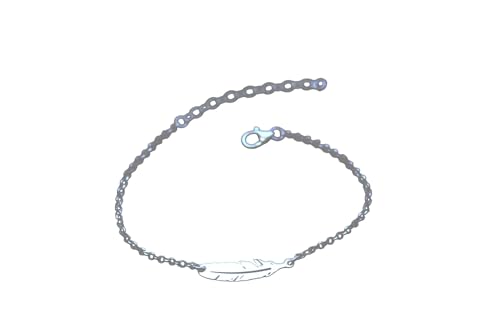Bracelet plume en argent massif durable qui ne noircit pas 22mm