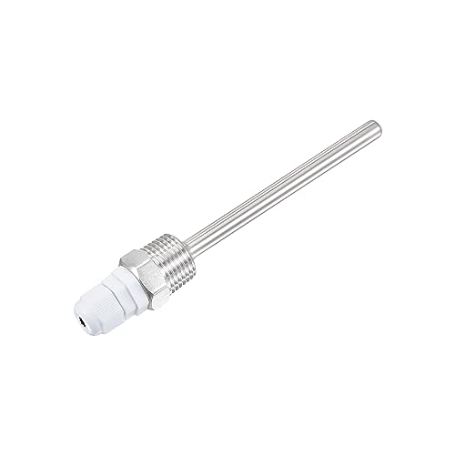 uxcell 8mm Dia G1/2 Thermowell Weldless Stainless Steel 304 with Cable Gland 100mm Length for Beer Fermenter, White
