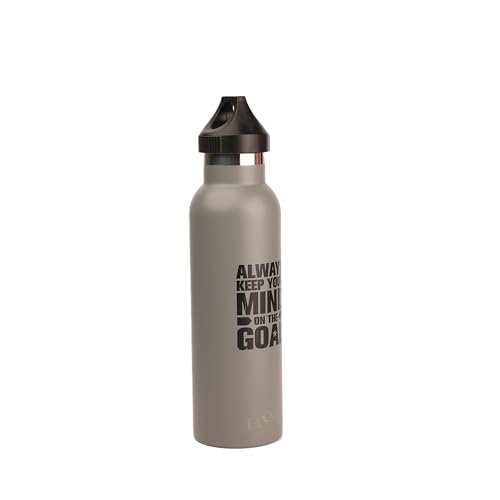 Image of HOOM 750ml Vacuum Stainless Steel Insulated Travel Flask with Ceramic Coating, Wide Mouth Flex Cap Thermos, Leak-Proof Tumble Flask Cup for Office School Outdoors, Grey