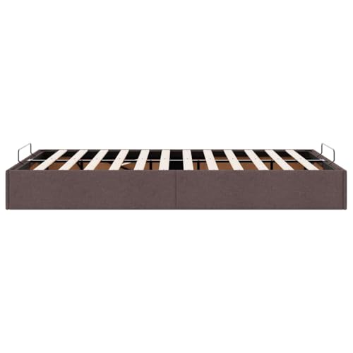vidaXL Ottoman-Bett ohne Matratze Dunkelbraun 120x200 cm Stoff, Bettrahmen, Bettgestell mit Stauraum, Polsterbett, Bettgestell