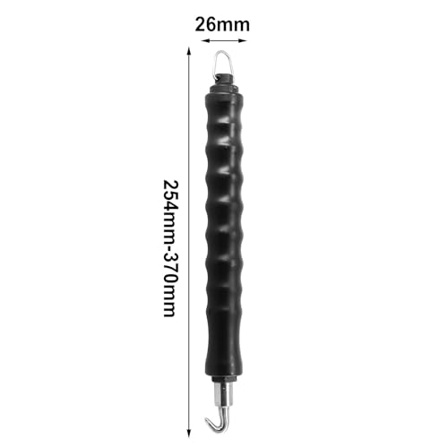 Automatic Rebar Tie Wire Twister with Straight Hook, Carbon Steel Construction Tool for Binding Steel Bars on Site, Semi-Automatic Recoil Design to Reduce Hand Fatigue, 12 Inch Black