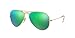 Ray-Ban AVIATOR LARGE METAL - MATTE GOLD Frame GREEN MIRROR POLAR Lenses 58mm Polarized