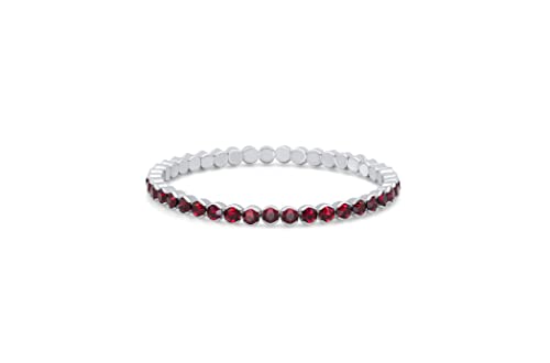 HOT JEWELRY BOX Rhodium Plated Tennis Bracelet - Fashionable Women's Accessory, Memory Wire Stretchable, Timeless Elegance for the Woman with Zirconia Stones - Ideal for Moms, Ladies