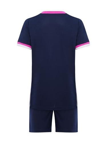 Kids Boys Sports Set V-Neck Short Sleeve T-Shirt with Shorts for Football Training and Volleyball Matches4