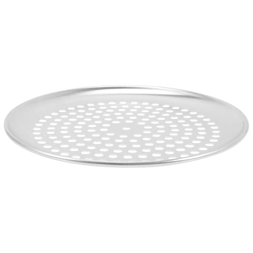 QUMIIRITY Bandeja para Hornear Pizza con Agujeros de Acero Inoxidable, Superficie Lisa y Resistente para Horno Casero, Molde Anti Deformación Adecuado para Pizza Crujiente