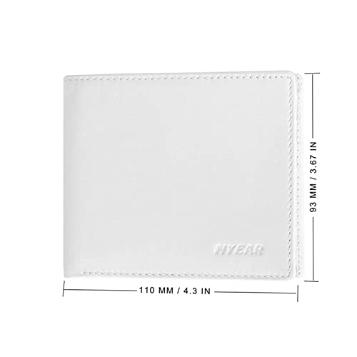 NYEAR White Wallet,Four layers conductive fabric anti RFID reading,Slim Mens Wallet Leather Bifold Wallets for Men As Nice Gifts for Birthday, Anniversary and Graduation,White4