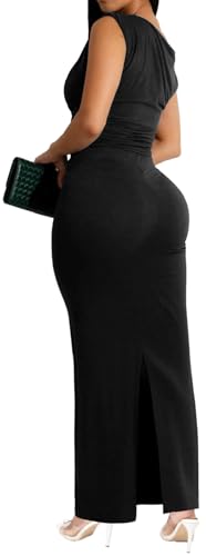 Image of SxClub Formal Dress for Women Cocktail Sexy Bodycon Sleeveless Evening Party Floor Length Long Prom Dresses
