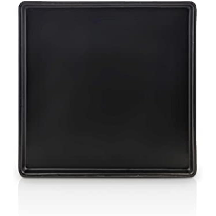 Stone Lain Grace Stoneware Appetizer Plate Set, Includes 4 Plates, Black