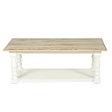 Pureday Schneider Home Couchtisch Anthony - gedrechselte Beine - Landhausstil - Massivholz - ca. L120 cm