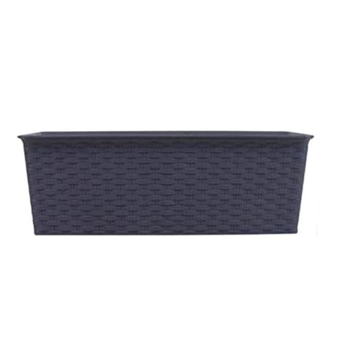 St Llion Maceta Rectangular De Ratán De 30 Cm, Decoración Moderna, Maceta De Plástico Para Jardín Con Acabado Brillante, 27 Cm X 10 Cm X 13 Cm Aleatoria, Paquete De 1