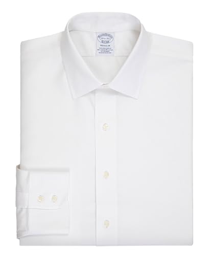 [Brooks Brothers] ブルックスブラザーズ ノンアイロン スーピマコットン ストレッチツイル ドレスシャツ Regular Fit 100199815 ホワイト 16 1/2-32