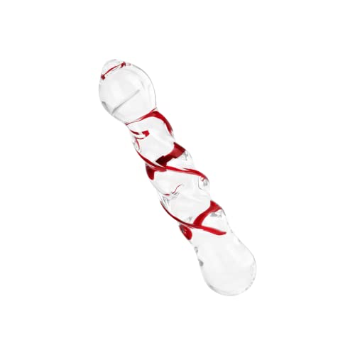 EIS Glasdildo mit Spiralstruktur | 13 cm Einführlänge | Konische Spitze | Beidseitig Verwendbar | Erotikspielzeug mit Temperaturspiele