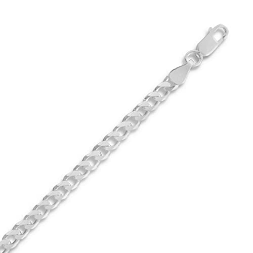 JewelryWeb Pulsera de Cadena biselada de Plata de Ley DE 4,5 mm de Ancho con Cierre de Langosta - 18 cm Cover