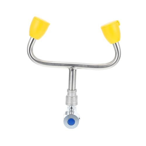 LOORGVEL Estación de Lavado Ocular Montaje Fregadero Acero Inoxidable Emergencia con Válvulas Manos Libres para Irrigación Simultánea Laboratorios y Oficinas