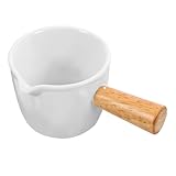 ULTECHNOVO Jarra De Cerámica Pequeña Para Espresso y Leche 90 Ml Con Vertedor Preciso Resistente Al Calor Para Uso Doméstico y Cafeterías – Mini Jarra Para Crema y Salsas