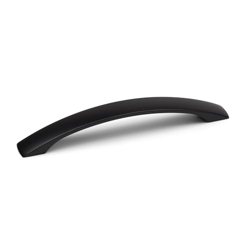 Matt Black Kitchen Cupboard Bar Handle 160mm Curved Arched B