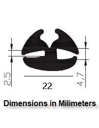M M Seals E009-10F Epdm Dense Rubber Window Locking Gasket Weather Stripping Window Seal, Tow-Piece Locking Action (Inline), Fits 3/16" Inch Glass And 3/32" Inch Panel Edge (10 Feet) #TOP2