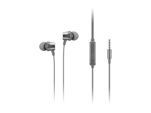 Laptops, Personal Computer Lenovo - 110 Auriculares analógicos intraurales - Micrófono en línea - Conectividad de 3.5 mm - Botón de reproducción y Pausa - 3 tamaños de Almohadillas...
