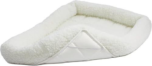 Image of MidWest Homes for Pets QuietTime Giant Dog Bed - White Fleece Bolster, Ultra-Soft and Machine Washable, Fits 54-Inch Crates and Carriers, for XXL Breed Dogs