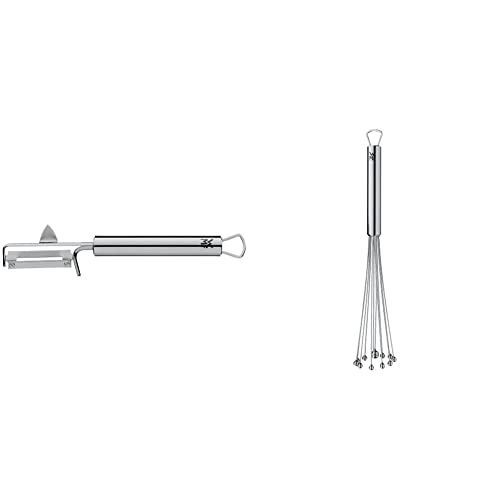 WMF Profi Plus Kartoffelschäler Pendelklinge 19 cm, Cromargan Edelstahl teilmattiert & Profi Plus Rührblitz 27 cm, Schneebesen Edelstahl -Kugeln, Cromargan Edelstahl teilmattiert, Rührbesen, Quirl