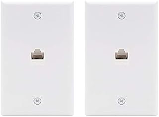 VCE 2-Pack 1 Port RJ45 Cat6 Female to Female Connector Ethernet Wall Plate