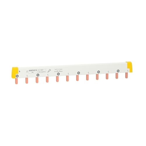 Barra colectora 2P de 12 posiciones para conectar 6 interruptores de aire en cuadro eléctrico