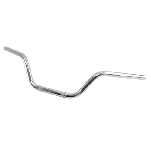 Guidon de moto rétro 7/8 pouces en aluminium argenté avec rehausseur haute précision