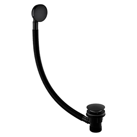 Bristan W BATH03 BLK Round Bath Waste Slotted, Black Cover