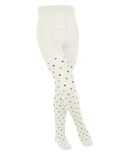 FALKE Unisex-Child Tights Multidot K Ti Cotton Thin Patterned 1 Pair, White Off-White 2040, 98-104, White Off-White 2040, 98-104