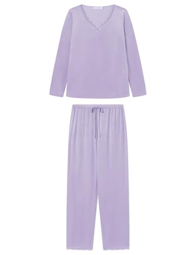 Women'secret Pijama de Manga Pantalón Largo Colección Soft Touch, Pale Pink, L para Mujer