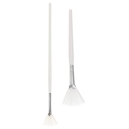 KALLORY Material Fan Shaped Mask Brush 2pcs Set Soft Bristles for Gentle Facial Skin Care