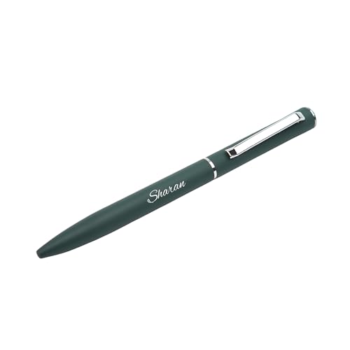 Image of YOUR GIFT STUDIO Personalized Pen with Name Engraved I Metal Classy Customized Roller Ball Pens I Comfortable to Hold & Write I Gift for Men & Women Birthday Corporate Gifting (Green)