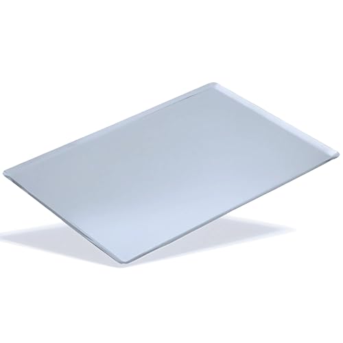 MBH - Pack de 5 Bandejas Lisas de Aluminio Embutido 435x315 mm para Hostelería. Bandejas Profesionales con Cantos Redondeados para Horno, Cocina y Obrador