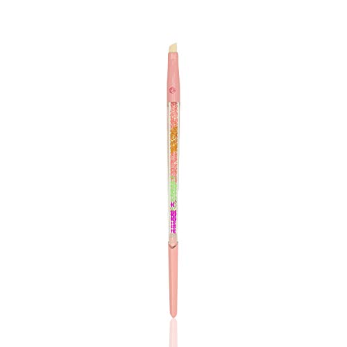 ENERGY Eyeliner Brush Fine Angled - Precision Gel Eye Liner Makeup Brush -Ultra Thin Slanted Flat Angle Eyebrow brush - Premium Quality - Cruelty Free Synthetic Bristles (Fine Angled Eyeliner Brush) Pink