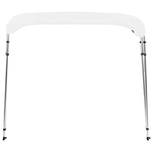 Bimini Top blanco toldo para barco ajustable con poliéster impermeable 2