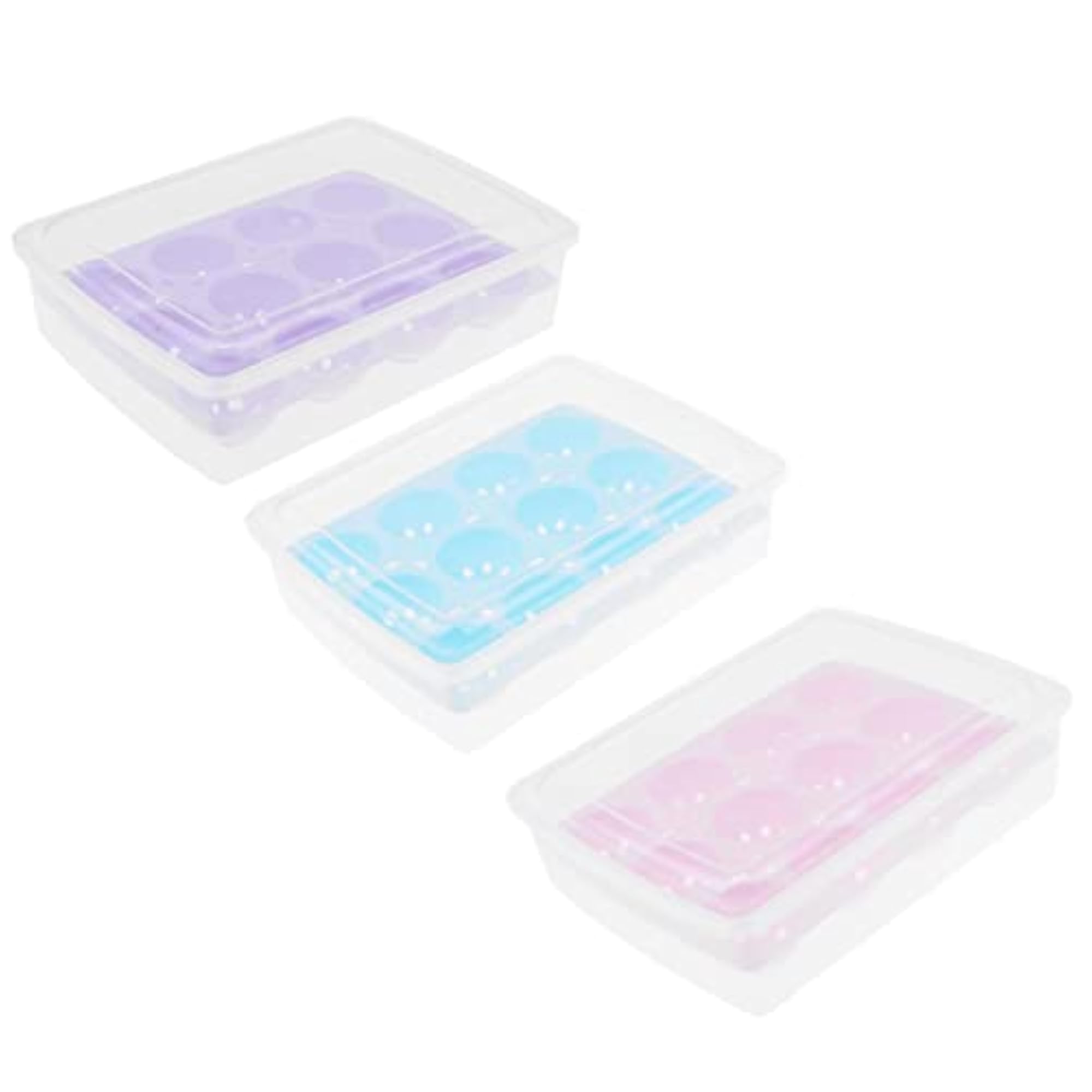 Stackable Plastic Covered Egg Tray Holder, Storage Container
