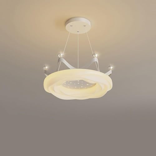 Lustre LED moderne en forme de cercle suspendu blanc pour illuminer la chambre de votre fille